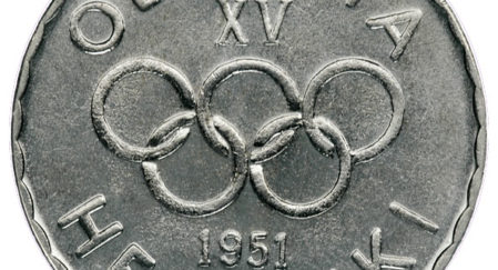 Vuonna 1951 lyödään Helsingin vuoden 1952 olympialaisia varten juhlaraha, joka on maailman ensimmäinen olympiaraha.